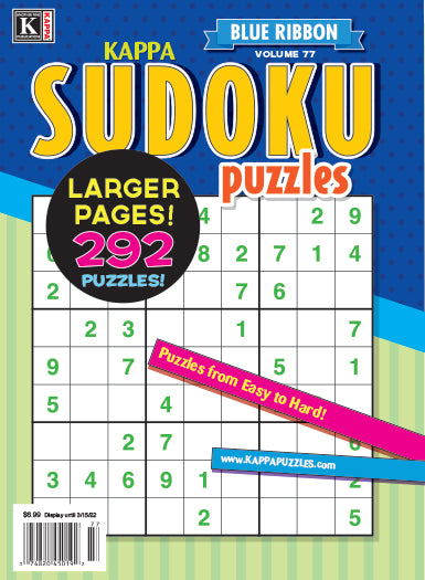 Blue Ribbon Kappa Sudoku Puzzles